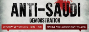 Anti-Saudi demonstration in London to denounce human rights abuses and Shia genocide